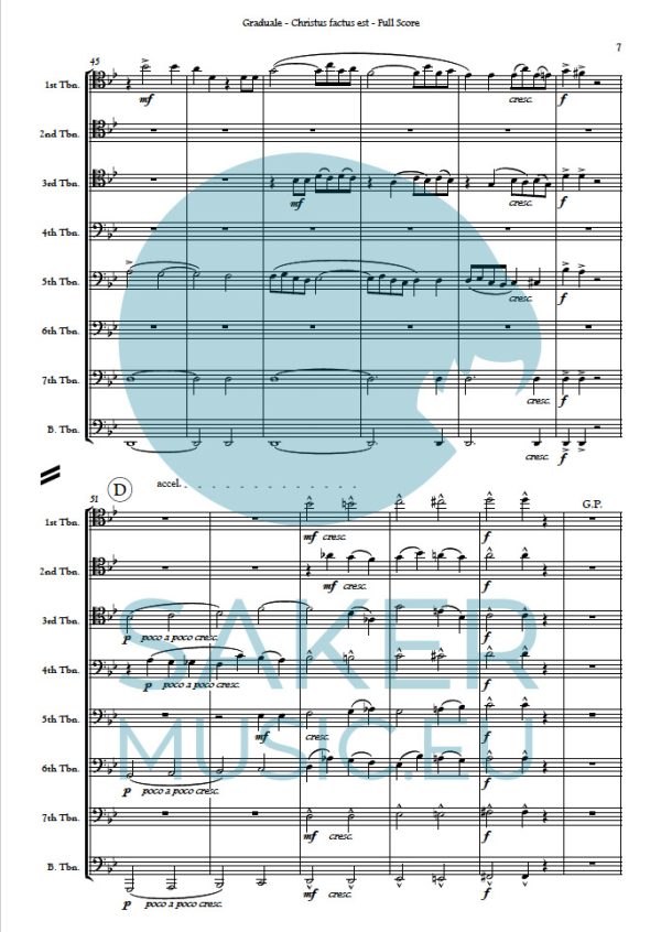 Anton Bruckner: Graduale Christus factus est for trombone ensemble. Sheet music product sample image 2