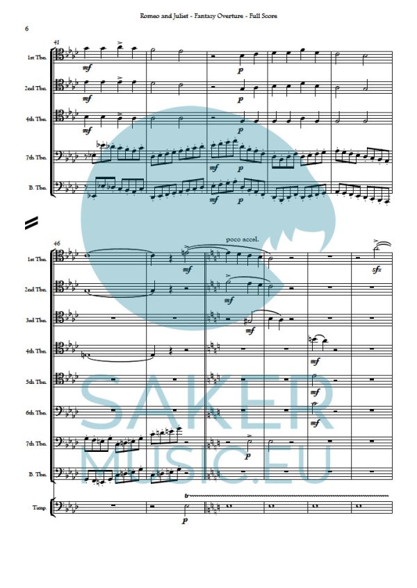 Tchaikovsky: Romeo and Juliet Fantasy Overture for trombone ensemble. Sheet music product sample page 2