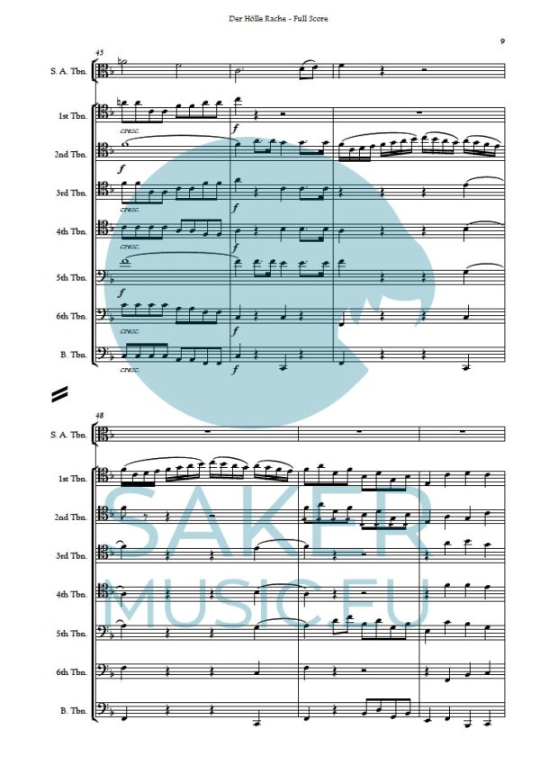 W.A. Mozart: Der Hölle Rache (Queen of the night) from The Magic flute sheet music product sample page 2