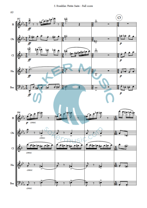 Steven Franklin: Petite_suite_for_wind_quintet sheet music product sample image 2