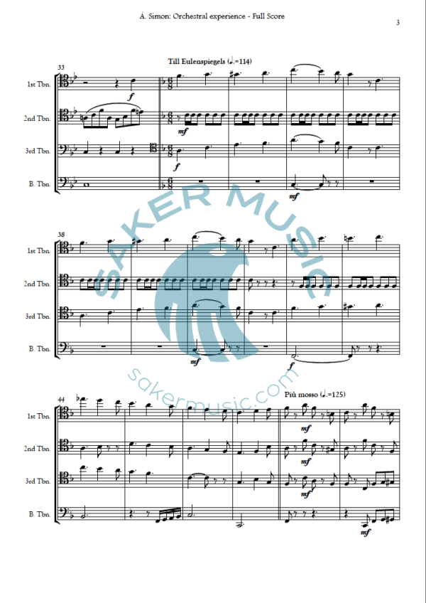 Aron Simon - Orchestral experience sheet music sample page 1