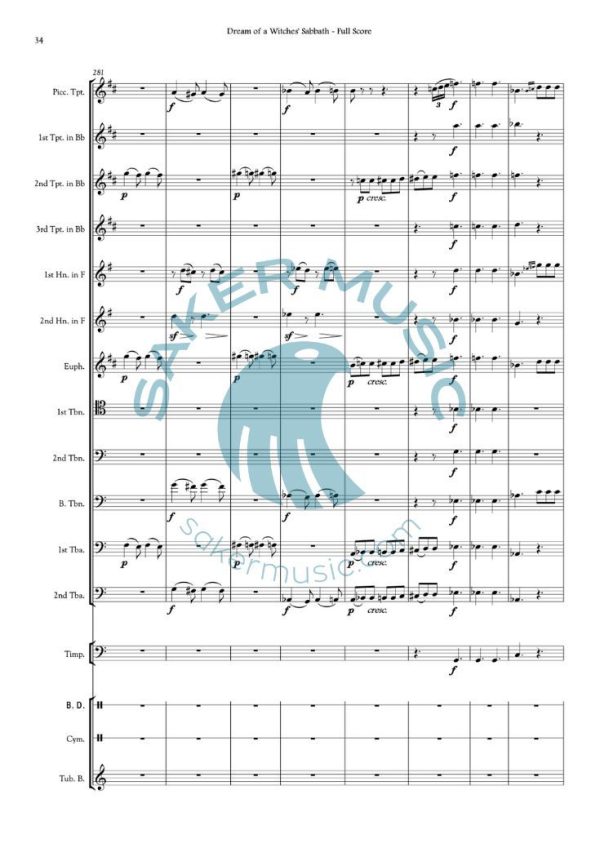 Berlioz, H. - Dream of a Witches Sabbath for Brass Ensemble sample Sheet Music
