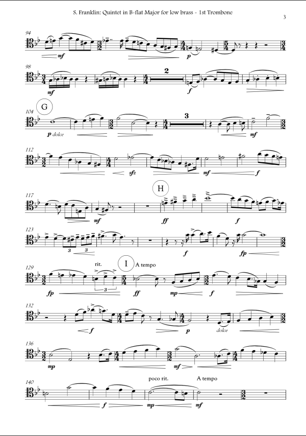 Steven Franklin Quintet in B flat major for low brass sheet music sample page 3 Steven Franklin: Quintet in B-flat Major for low brass