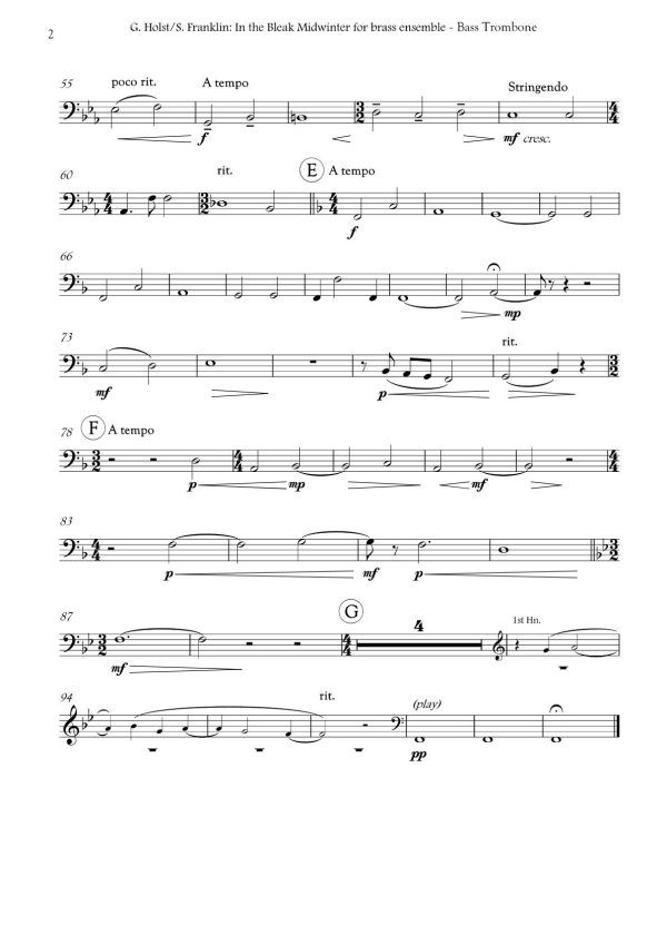 Steven Franklin / Gustav Holst: In the Bleak Midwinter for brass ensemble